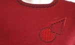 Pull-femme rouge-détail-haut